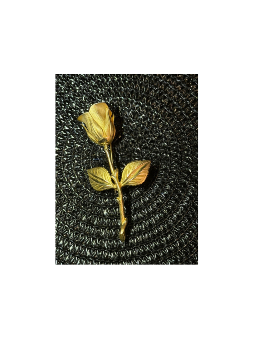 Gold Tone Rose Brooch One Size